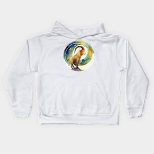 Watercolor Zodiac Capricorn Kids Hoodie